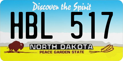 ND license plate HBL517