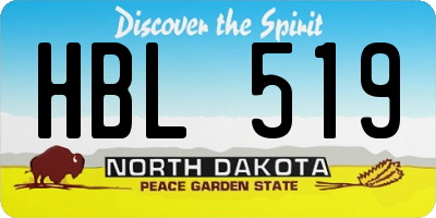 ND license plate HBL519