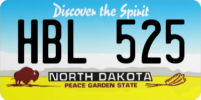 ND license plate HBL525