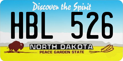 ND license plate HBL526