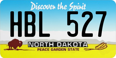 ND license plate HBL527