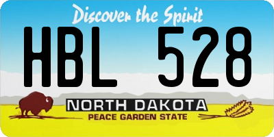 ND license plate HBL528