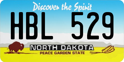 ND license plate HBL529