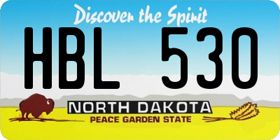 ND license plate HBL530