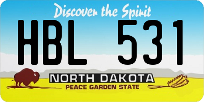 ND license plate HBL531