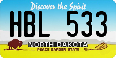 ND license plate HBL533