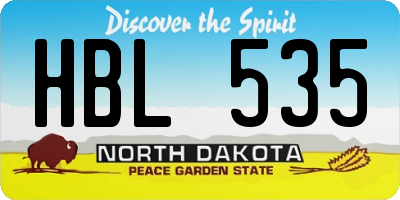 ND license plate HBL535