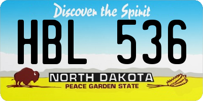 ND license plate HBL536