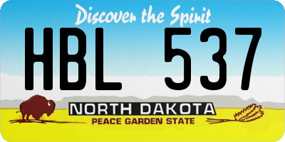 ND license plate HBL537