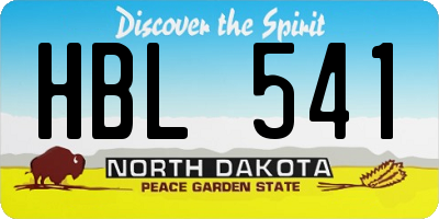 ND license plate HBL541