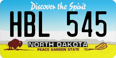 ND license plate HBL545