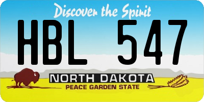 ND license plate HBL547