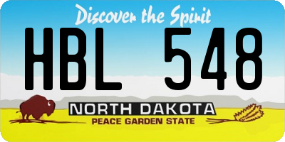 ND license plate HBL548