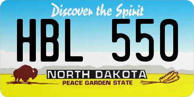 ND license plate HBL550