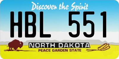 ND license plate HBL551