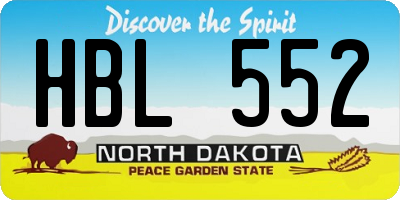 ND license plate HBL552