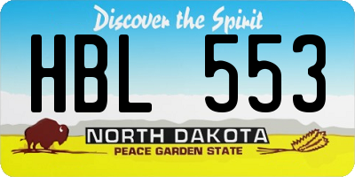 ND license plate HBL553