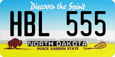 ND license plate HBL555