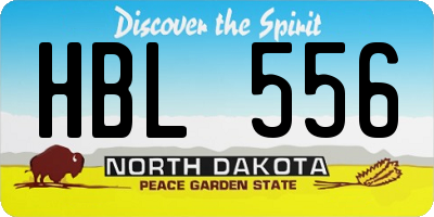 ND license plate HBL556