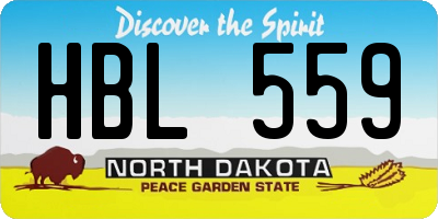 ND license plate HBL559