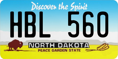 ND license plate HBL560