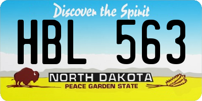 ND license plate HBL563