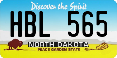 ND license plate HBL565