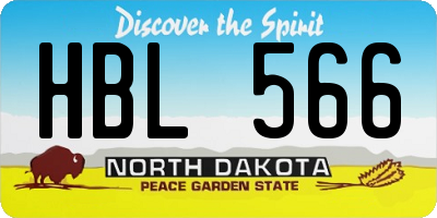 ND license plate HBL566