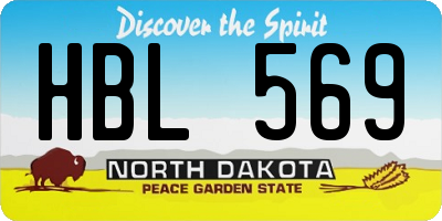 ND license plate HBL569