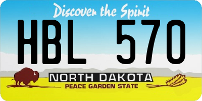 ND license plate HBL570