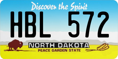 ND license plate HBL572