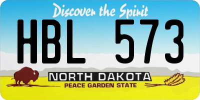 ND license plate HBL573