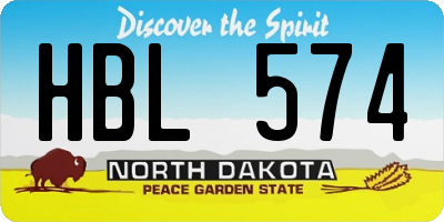 ND license plate HBL574