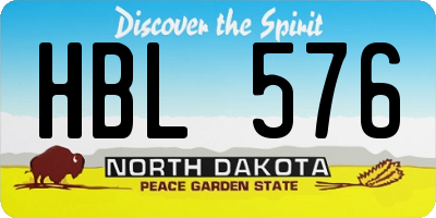 ND license plate HBL576