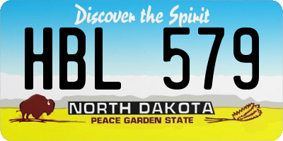 ND license plate HBL579