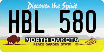 ND license plate HBL580