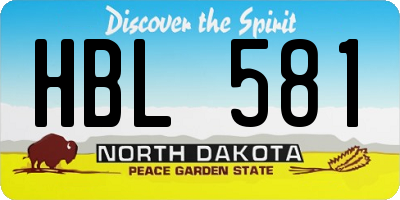 ND license plate HBL581