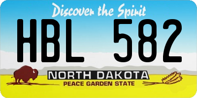 ND license plate HBL582