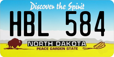 ND license plate HBL584