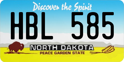 ND license plate HBL585