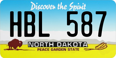 ND license plate HBL587