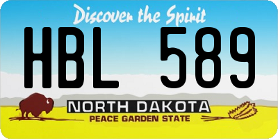 ND license plate HBL589