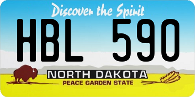 ND license plate HBL590