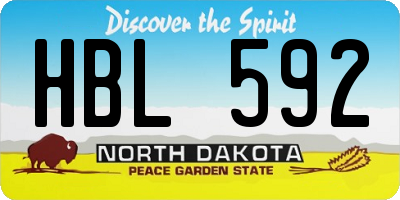 ND license plate HBL592