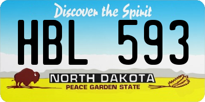 ND license plate HBL593