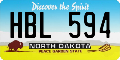 ND license plate HBL594