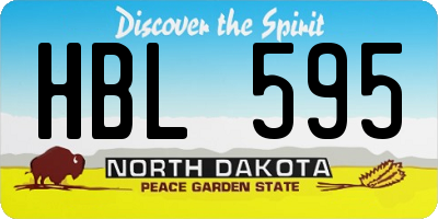 ND license plate HBL595