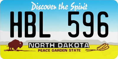 ND license plate HBL596