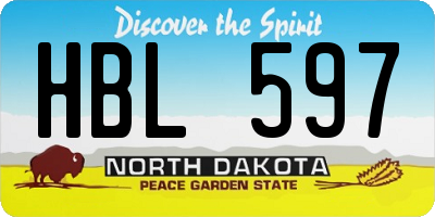 ND license plate HBL597