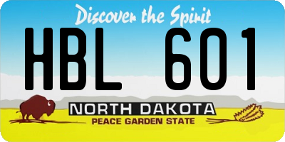 ND license plate HBL601